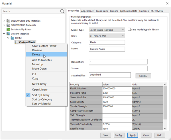 How To Use A Shared SOLIDWORKS Material Library | GSC