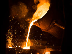 Metal melting, industrial casting